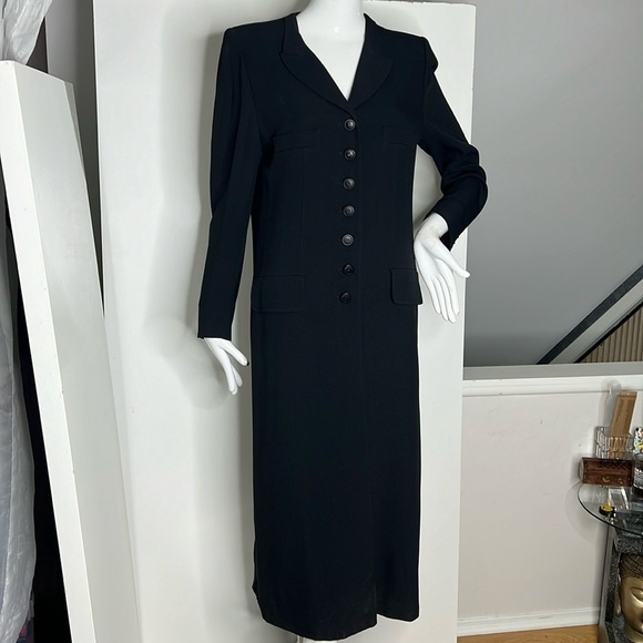 Sonia Rykiel Paris Sz 42 Long Fitted 1990’s Blazer Button Front Coat Jacket - Picture 1 of 16